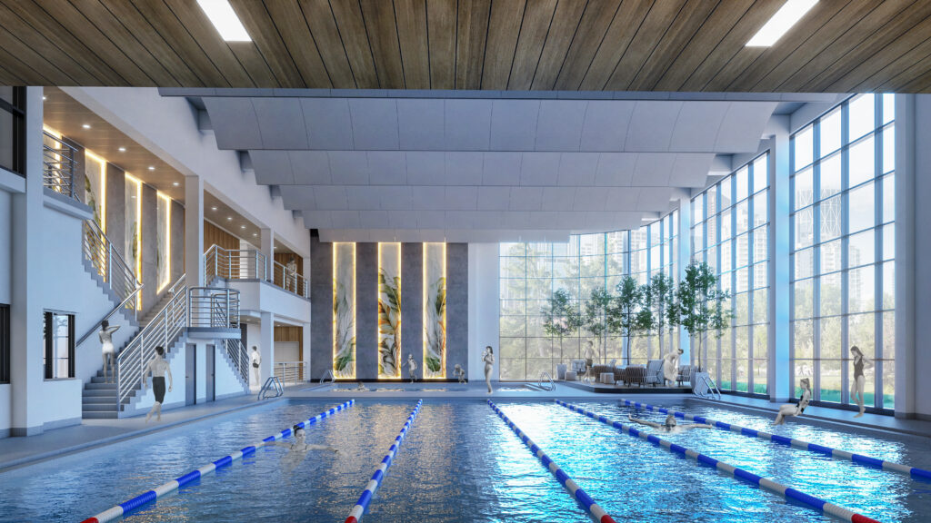 Aquatic Centre Calgary rendering ECAC Eau Claire Athletic Club downtown