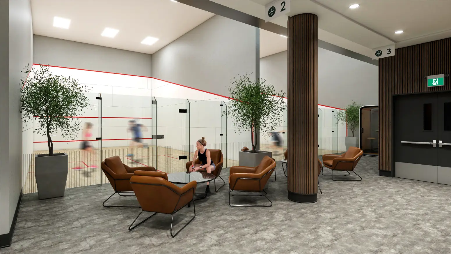Eau Claire Athletic Club rendering of Squash Courts