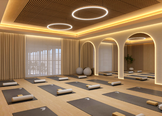 Eau Claire Athletic Club Zen Studios overlooking pool