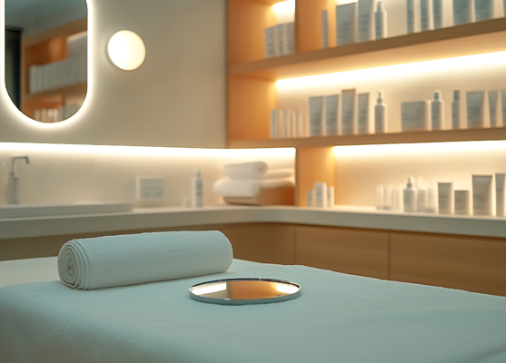 wellness room massage table relaxing space